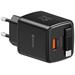 Swissten Síťový Adaptér Slidecharge GaN 45W, 1x USB-A 18W Se Zatahovacím USB-C Kabelem 0,75m Černý 22071340