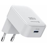 Swissten Skládací síťový adaptér FoldCharge GaN 20 W, 1× USB-C bílý 22071740