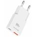 Swissten tenký síťový adaptér GaN USB-C + USB-A 30w bílý 22070201