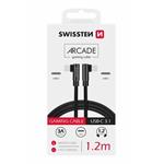 SWISSTEN TEXTILNÍ DATOVÝ KABEL ARCADE USB-C / USB-C 1,2 M ČERNÝ 71528800