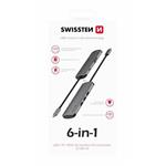 SWISSTEN USB-C HUB 6-IN-1 (USB-C PD, 3x USB 3.0, SD, MICRO SD) ALUMINIUM 44040102