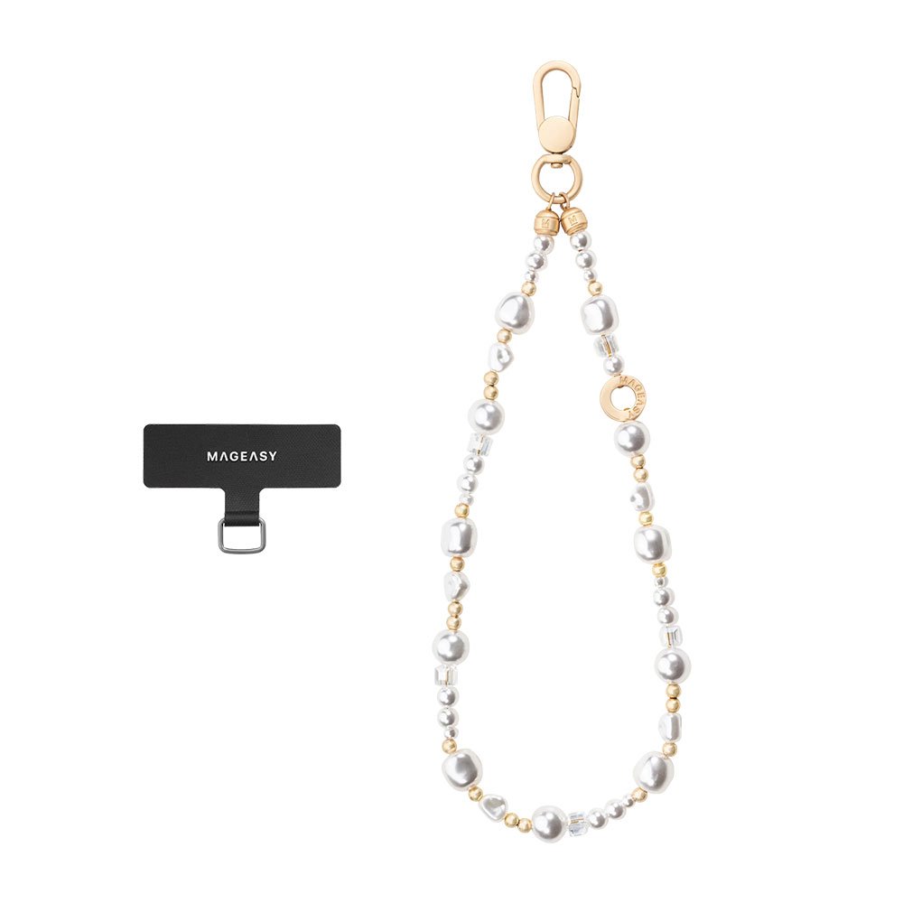 SwitchEasy Pearl Wrist Strap + Strap Card - White Pearl MPHIPH340WP24