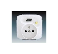 Tango - Zásuvka jednonásobná, bezpečnostná FI-DOS so vstavaným prúdovým chráničom, s clonkami, biela 5526A-A02359 B