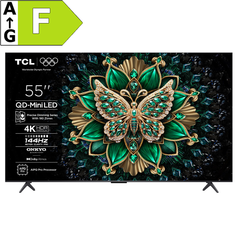 TCL 55C6K SMART TV 55" QLED/4K UHD/Mini LED/144Hz/4xHDMI/USB/LAN/GoogleTV