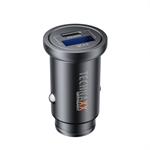 Technaxx Duální autoadaptér, kovový, 30 W, USB-A + USB-C, černý (TX-305) 4260358128450