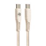 Tellur GREEN ECO, USB-C kabel na USB-C, 3A, PD60W, 1m, Nylon, krémový 5949120003803
