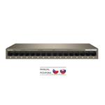 Tenda TEG1016M 16-port Gigabit Switch, 16x 10/100/1000 Mb/s, Fanless, MAC 8K, napájení AC/DC, i zeď