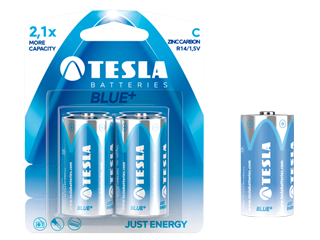 TESLA C BLUE+ R14 ZINC-CARBON 2300mAh BLISTER - PAPIER/ 2