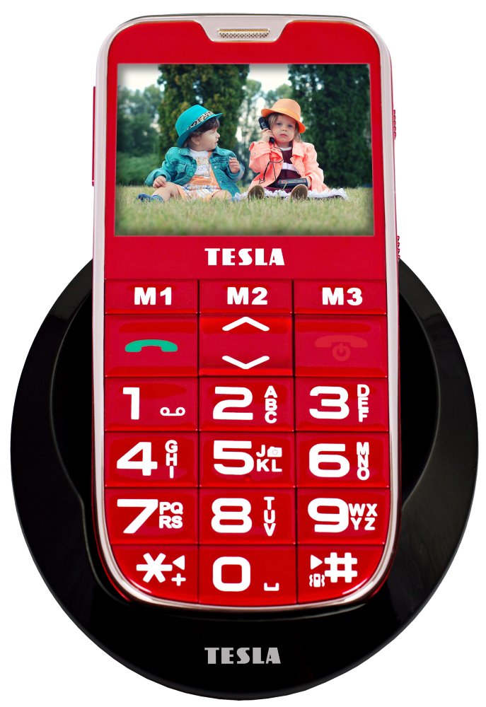 TESLA mobilní telefon pro seniory SimplePhone A50/ 2,3" barevný displej/ DUAL sim/ nabíjecí stojánek/ micro TAMBPSNA50RD