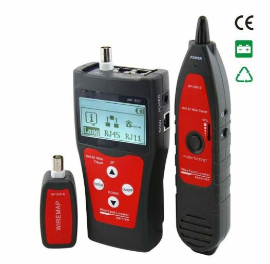 Tester UTP a BNC kabelů typu 300, rozbliká port, zobrazí mapu sítě WS-NF-300