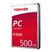 TOSHIBA HDD P300 500GB, SATA III, 7200 rpm, 64MB cache, 3,5" HDWD105EZSTA