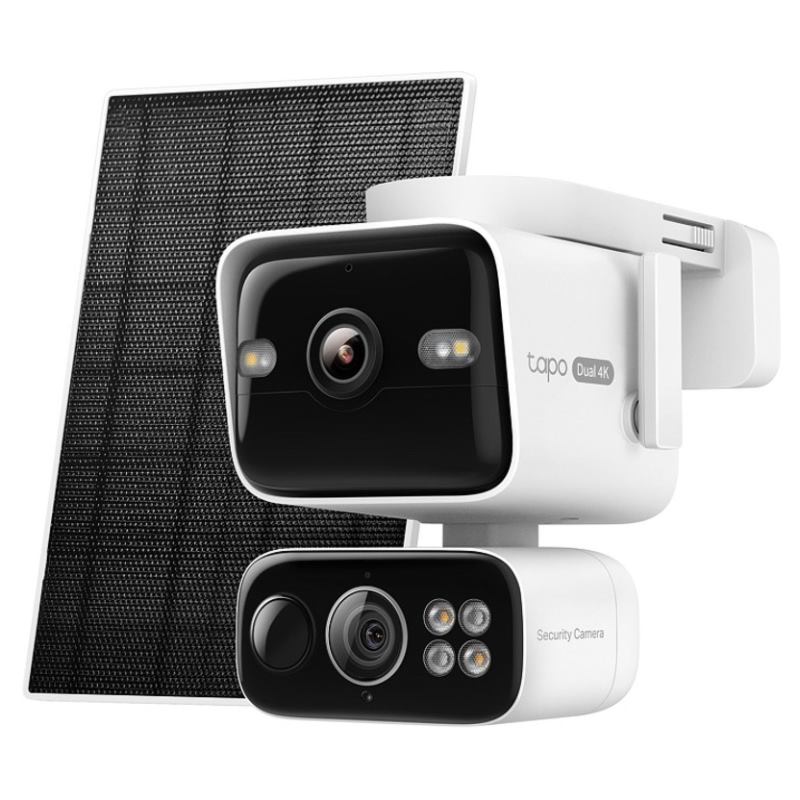 TP-Link Tapo C675D KIT venkovní WiFi Kamera duální, 2x 4K, 3840×2160, audio, IR 10m, SD, IP65, solar panel