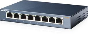 TP-LINK TL-SG108 8-Port Gigabit Desktop Switch, 8 Gigabit RJ45 Ports, Desktop Steel Case