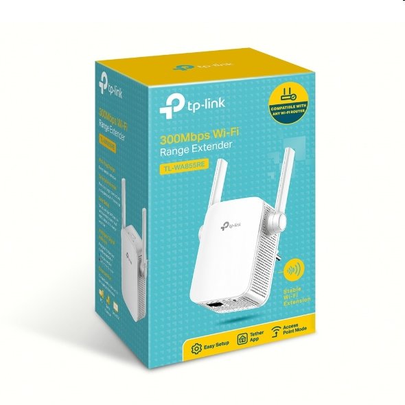 TP-Link TL-WA855RE 300Mbps Wifi N Range Extender/AP, 1x10/100 RJ45, power schedule