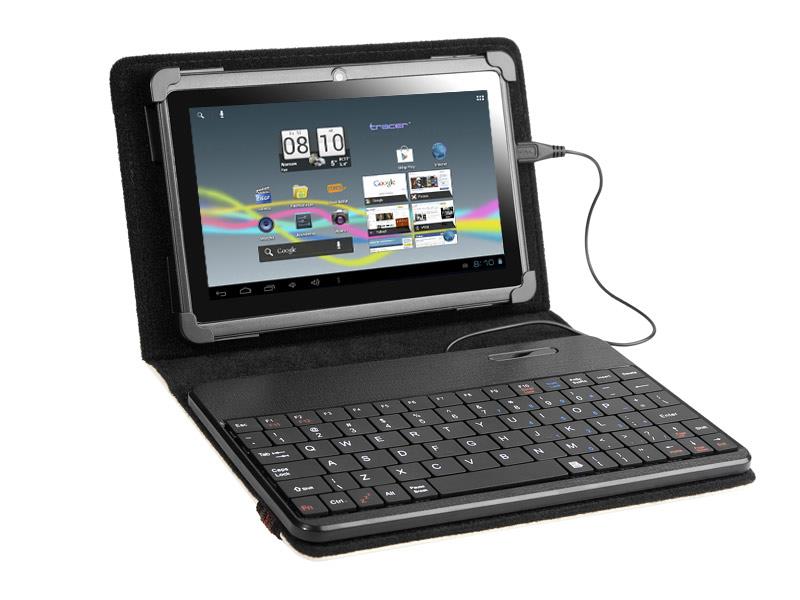 Tracer SmartFit puzdro na tablet 7''-8'' s klávesnicou, micro USB, eko koža, biely TRATOR43853