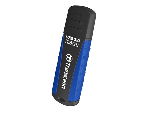 Transcend 128GB JetFlash 810 USB 3.0 flash disk, černo/modrý, odolá nárazu, tlaku, prachu i vodě TS128GJF810