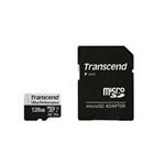 Transcend 128GB microSDXC 340S UHS-I U3 V30 A2 3D TLC (Class 10) paměťová karta (s adaptérem), 160MB/s R, TS128GUSD340S