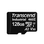 Transcend 128GB microSDXC460I UHS-I U3 V30 A2 3K P/E (3D TLC) průmyslová paměťová karta, 100MB/s R, 85MB/s TS128GUSD460I