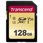 Transcend 128GB SDXC 500S (Class 10) UHS-I U3 V30 MLC paměťová karta, 95 MB/s R, 60 MB/s W TS128GSDC500S