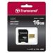 Transcend 16GB microSDHC 500S UHS-I U3 V30 (Class 10) MLC paměťová karta, 95MB/s R, 60MB/s W (s adaptérem) TS16GUSD500S
