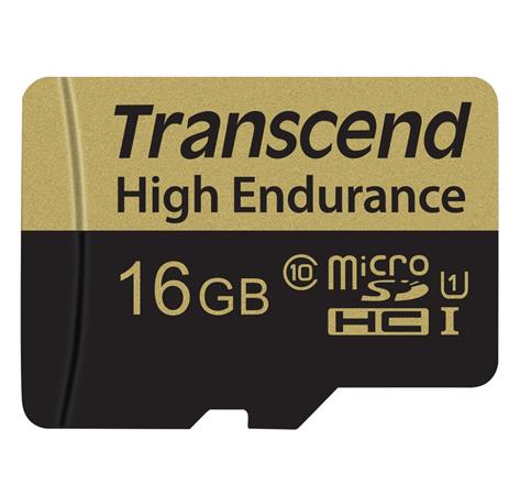 Transcend 16GB microSDHC (Class 10) High Endurance MLC průmyslová paměťová karta (s adaptérem), 21MB/s R, TS16GUSDHC10V