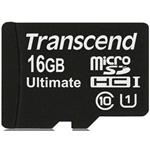 Transcend 16GB microSDHC (Class10) UHS-I 600x (Ultimate) MLC paměťová karta (s adaptérem) TS16GUSDHC10U1