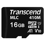 Transcend 16GB microSDHC410M UHS-I U1 (Class 10) A1 V10 MLC průmyslová paměťová karta (bez adaptéru) TS16GUSD410M