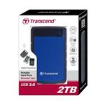 TRANSCEND 2TB StoreJet 25H3B, USB 3.0, 2.5” Externí odolný hard disk, černo/modrý TS2TSJ25H3B