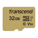 Transcend 32GB microSDHC 500S UHS-I U3 V30 (Class 10) MLC paměťová karta (s adaptérem), 95MB/s R, 60MB/s W TS32GUSD500S