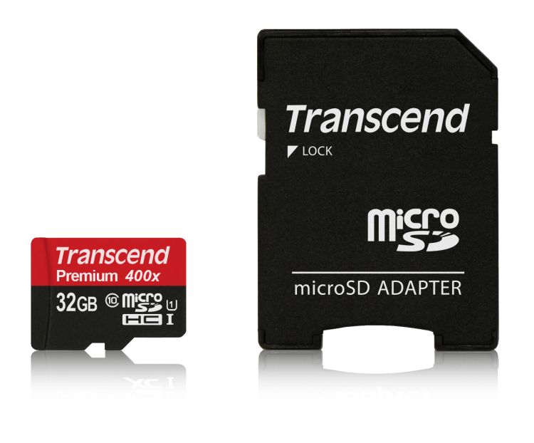 Transcend 32GB microSDHC UHS-I 400x Premium (Class 10) paměťová karta (s adaptérem) TS32GUSDU1