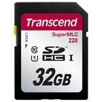 Transcend 32GB SDHC220 (Class 10) UHS-I U1 SuperMLC paměťová karta, 95 MB/s R, 80 MB/s W TS32GSDC220