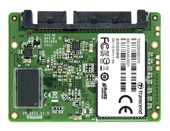 Transcend 32GB SSD Half-Slim SATA3 (čítanie / zápis; 260MB/s; 40MB/s) TS32GHSD370