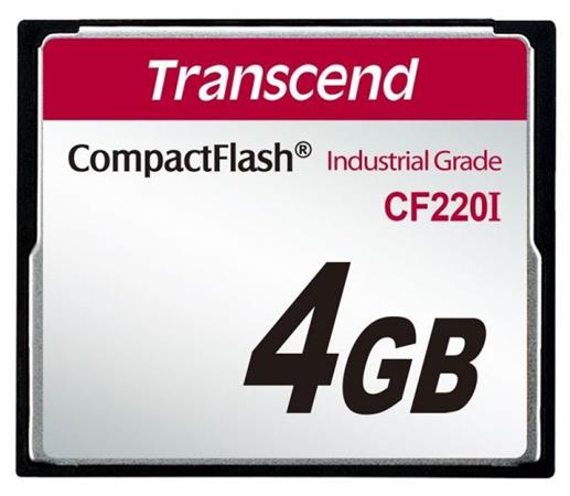 Transcend 4GB INDUSTRIAL TEMP CF220I CF CARD (SLC) Fixed disk and UDMA5 TS4GCF220I