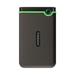 TRANSCEND 4TB StoreJet 25M3C SLIM, 2.5”, USB-C (3.1 Gen 1) Externí Anti-Shock disk, tenký profil, šedo/zelen TS4TSJ25M3C
