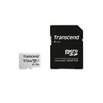 Transcend 512GB microSDXC 300S UHS-I U3 V30 A1 (Class 10) paměťová karta (s adaptérem), 95MB/s R, 40MB/s TS512GUSD300S-A