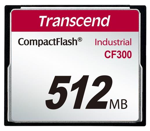 Transcend 512MB INDUSTRIAL CF300 CF CARD, high speed 300X paměťová karta (SLC) TS512MCF300