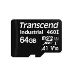 Transcend 64GB microSDXC460I UHS-I U1 V10 A1 3K P/E (3D TLC) průmyslová paměťová karta, 100MB/s R, 85MB/s W TS64GUSD460I
