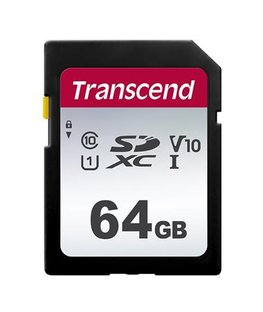 Transcend 64GB SDXC 300S (Class 10) UHS-I U3 V30 paměťová karta, 95 MB/s R, 45 MB/s W TS64GSDC300S