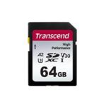 Transcend 64GB SDXC 330S UHS-I U3 V30 A2 paměťová karta, 100 MB/s R, 60 MB/s W TS64GSDC330S