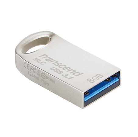 Transcend 8GB JetFlash 720S, USB 3.1 (Gen1) flash disk, MLC, malé rozměry, stříbrný kov TS8GJF720S