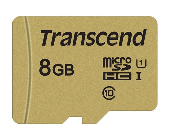 Transcend 8GB microSDHC 500S UHS-I U1 (Class 10) MLC paměťová karta , 95MB/s R, 60MB/s W (s adaptérem) TS8GUSD500S