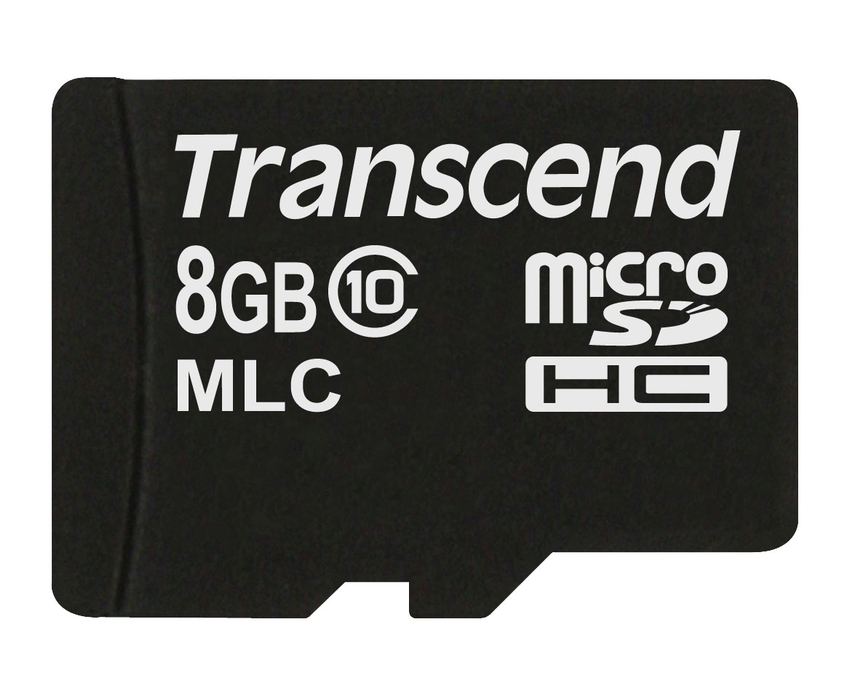 Transcend 8GB microSDHC (Class 10) MLC průmyslová paměťová karta (bez adaptéru), 20MB/s R, 16MB/s W TS8GUSDC10M