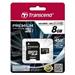 Transcend 8GB microSDHC UHS-I 400x Premium (Class 10) paměťová karta (s adaptérem) TS8GUSDU1