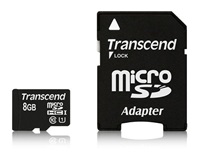 Transcend 8GB microSDHC UHS-I 400x Premium (Class 10) paměťová karta (s adaptérem) TS8GUSDU1