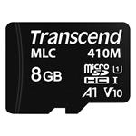 Transcend 8GB microSDHC410M UHS-I U1 (Class 10) A1 V10 MLC průmyslová paměťová karta (bez adaptéru), 100MB/s R, 22MB/s