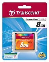 Transcend - Pamě?ová karta flash - 8 GB - 133x - CompactFlash TS8GCF133