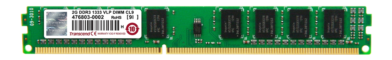 Transcend paměť 2GB DDR3 1333 U-DIMM 1Rx8 VLP, nízký profil TS256MLK64V3NL