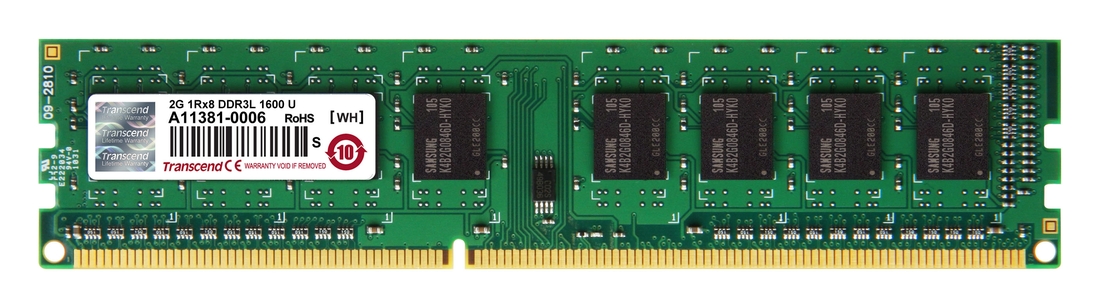 Transcend paměť 2GB DDR3L 1600 U-DIMM 1Rx8 CL11 TS256MLK64W6N