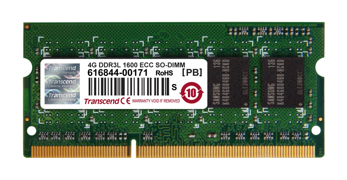 Transcend paměť SODIMM DDR3 4GB 1600MHz, 1Rx8, CL11 TS512MSK72W6H