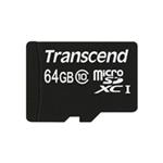 Transcend Premium - Pamě?ová karta flash (adaptér microSDHC - SD zahrnuto) - 64 GB - UHS Class 1 / TS64GUSDXC10